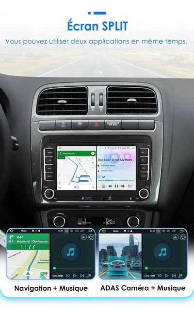 Autoradio CarPlay Android Auto VW Tiguan - vue de face 2 - Becquet Voiture