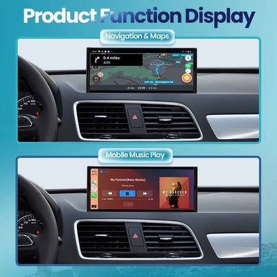 Autoradio CarPlay Audi A1 - détail du montage - Becquet Voiture