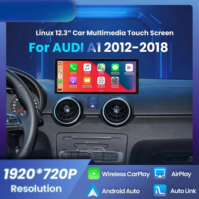 Autoradio CarPlay Audi A1 - vue de face - Becquet Voiture