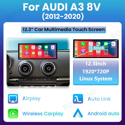 Autoradio CarPlay Audi A3 8V 2012-2020 - détail du montage - Becquet Voiture