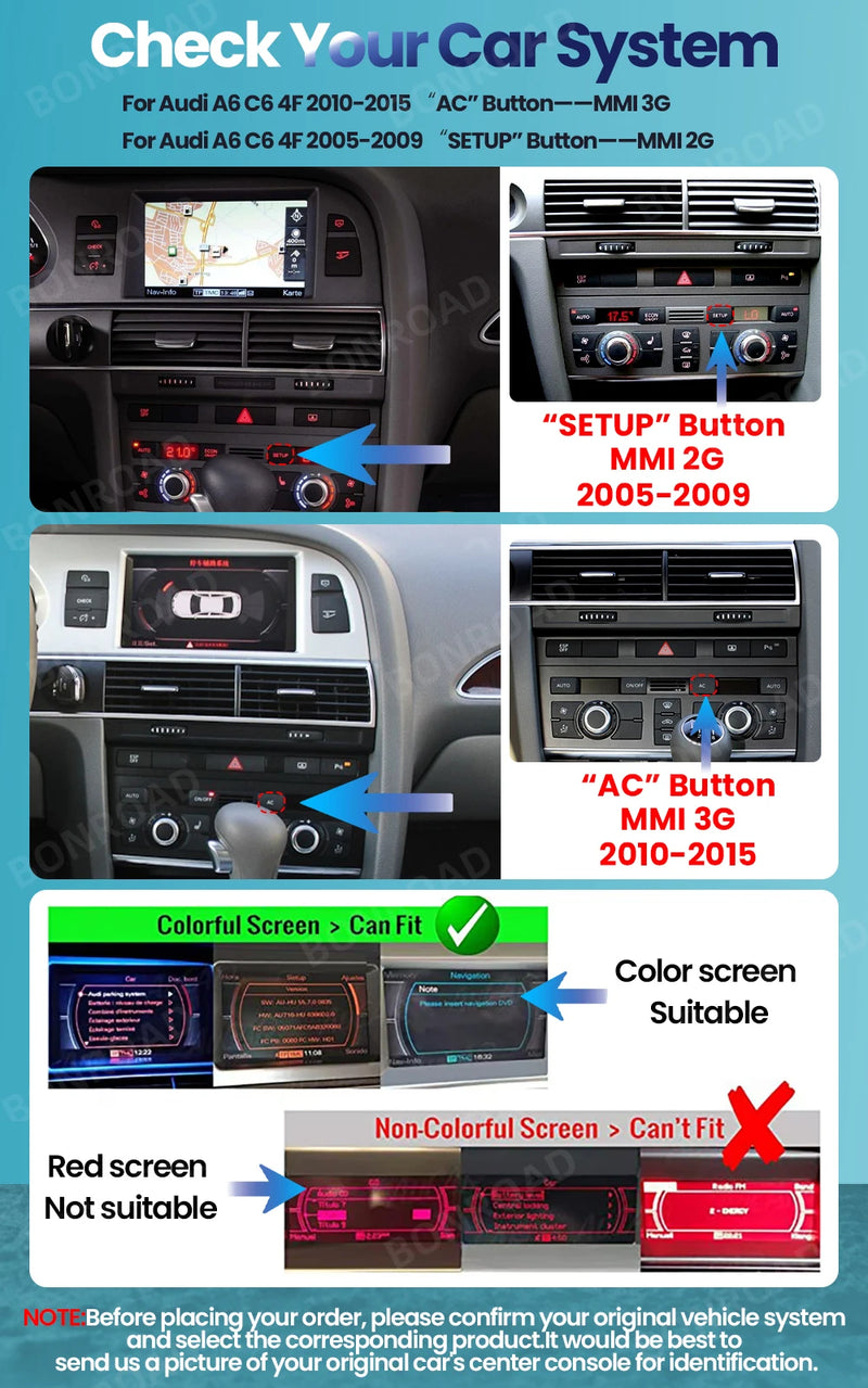 Autoradio CarPlay Audi A6 C6 4F 8.8 Pouces 2005-2015 - vue arrière - Becquet Voiture