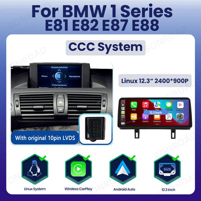 Autoradio CarPlay BMW Série 1 E81 E87 - vue de face 2 - Becquet Voiture