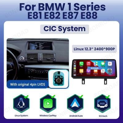 Autoradio CarPlay BMW Série 1 E81 E87 - vue de profil 2 - Becquet Voiture