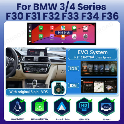 Autoradio CarPlay BMW Série 3 F30 F31 - détail du montage - Becquet Voiture