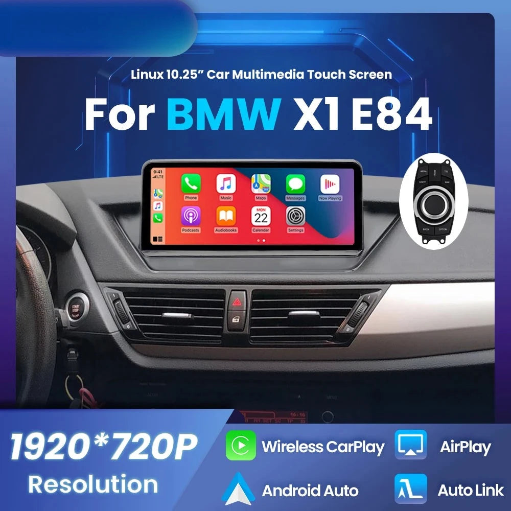 Autoradio CarPlay BMW X1 E84 - vue de face - Becquet Voiture