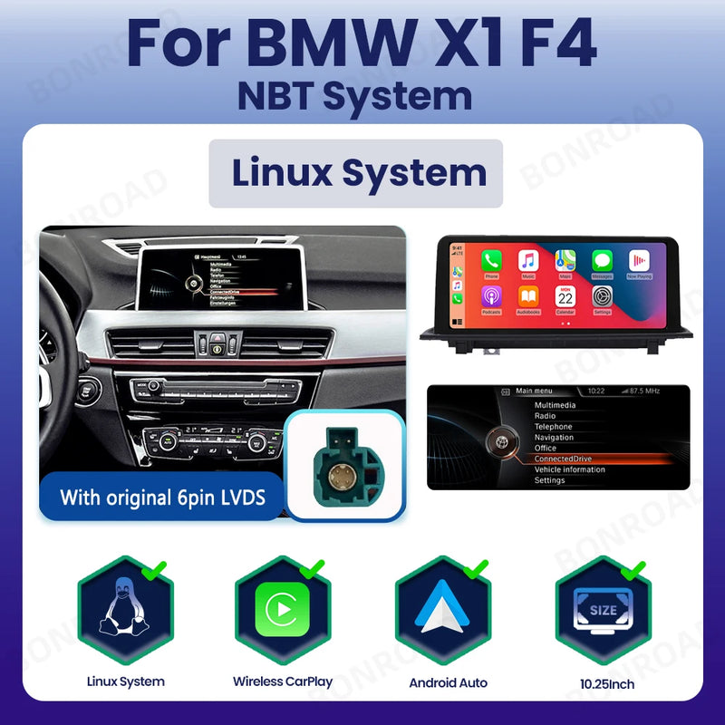 Autoradio CarPlay BMW X1 F48 - détail du montage - Becquet Voiture