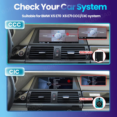 Autoradio CarPlay BMW X5 E70 X6 E71 2007-2013 - vue de profil - Becquet Voiture