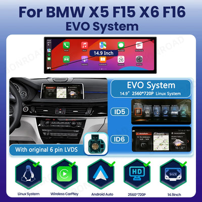 Autoradio CarPlay BMW X5 F15 X6 F16 - détail du montage - Becquet Voiture