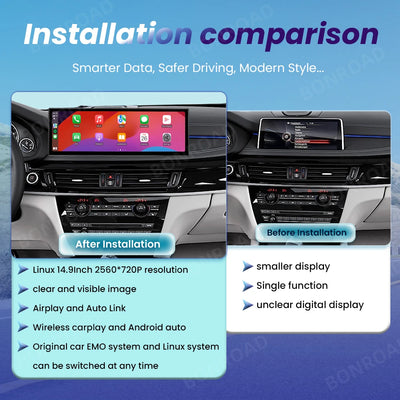 Autoradio CarPlay BMW X5 F15 X6 F16 - vue arrière - Becquet Voiture