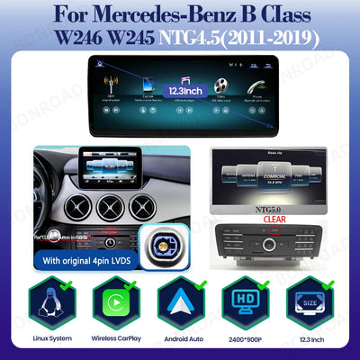Autoradio CarPlay Mercedes Classe B W245 W246 2011-2019 - en situation - Becquet Voiture