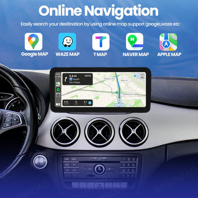 Autoradio CarPlay Mercedes Classe B W245 W246 2011-2019 - packshot studio - Becquet Voiture