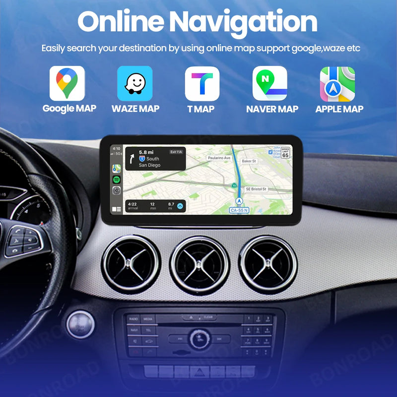 Autoradio CarPlay Mercedes Classe B W245 W246 2011-2019 - packshot studio - Becquet Voiture
