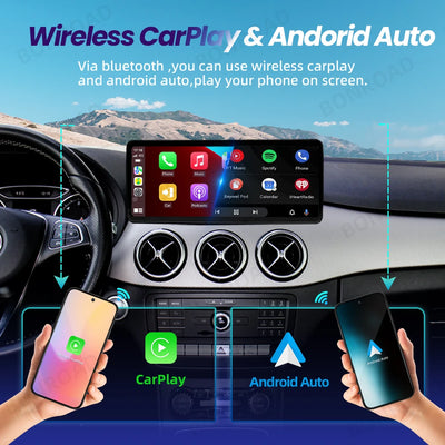 Autoradio CarPlay Mercedes Classe B W245 W246 2011-2019 - vue de trois-quarts - Becquet Voiture