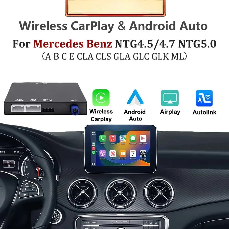 Autoradio CarPlay Mercedes Classe C E GLC - vue de face - Becquet Voiture