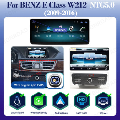 Autoradio CarPlay Mercedes Classe E W212 - détail du montage - Becquet Voiture