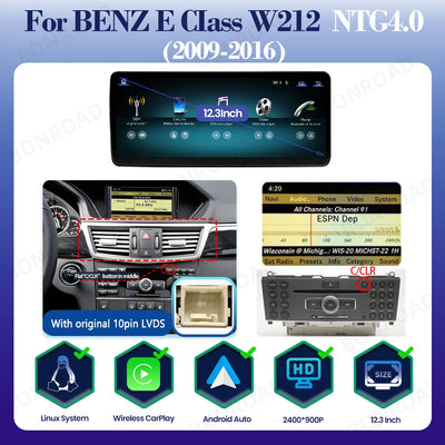 Autoradio CarPlay Mercedes Classe E W212 - en situation - Becquet Voiture