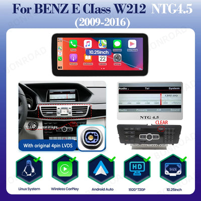Autoradio CarPlay Mercedes Classe E W212 - vue de dessus - Becquet Voiture