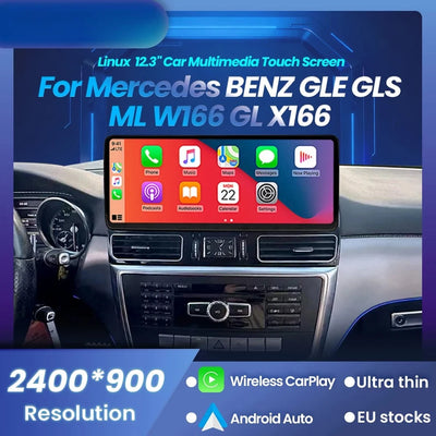 Autoradio CarPlay Mercedes ML GL GLS GLE W166 X166 - vue de face - Becquet Voiture