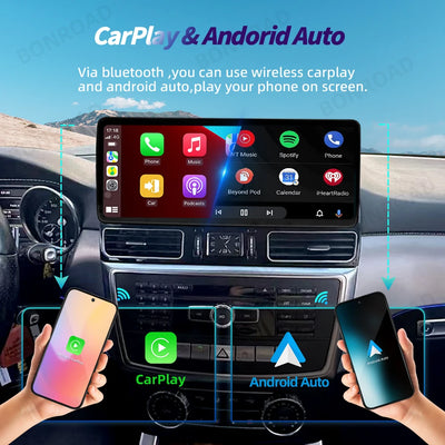 Autoradio CarPlay Mercedes ML GL GLS GLE W166 X166 - vue de trois-quarts - Becquet Voiture