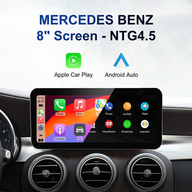 Autoradio CarPlay Mercedes NTG4.5 Android Auto - vue arrière - Becquet Voiture