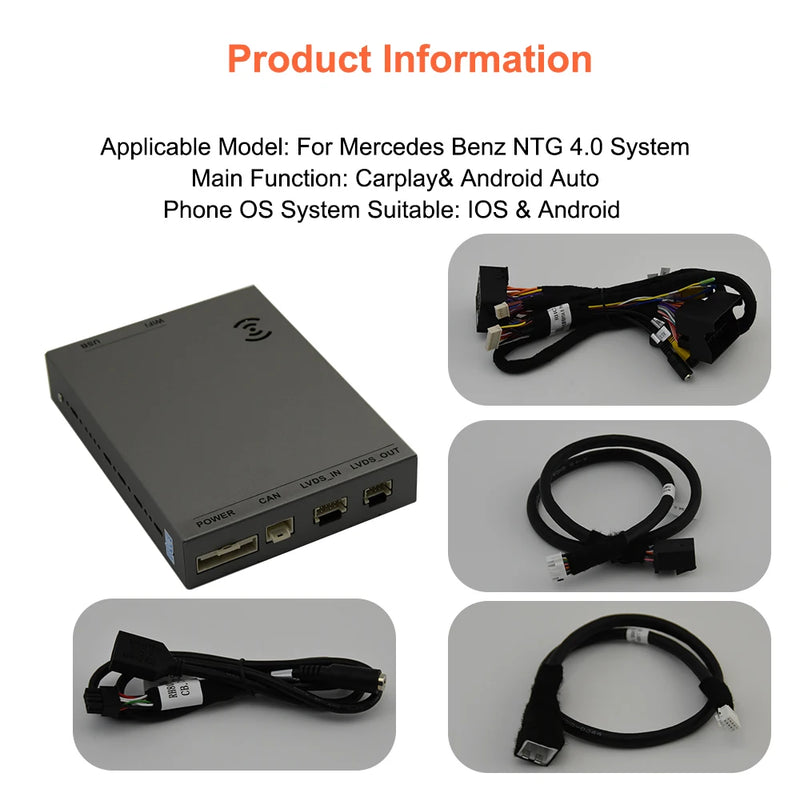 Autoradio CarPlay Sans Fil Mercedes Classe C E W204 - packshot studio - Becquet Voiture