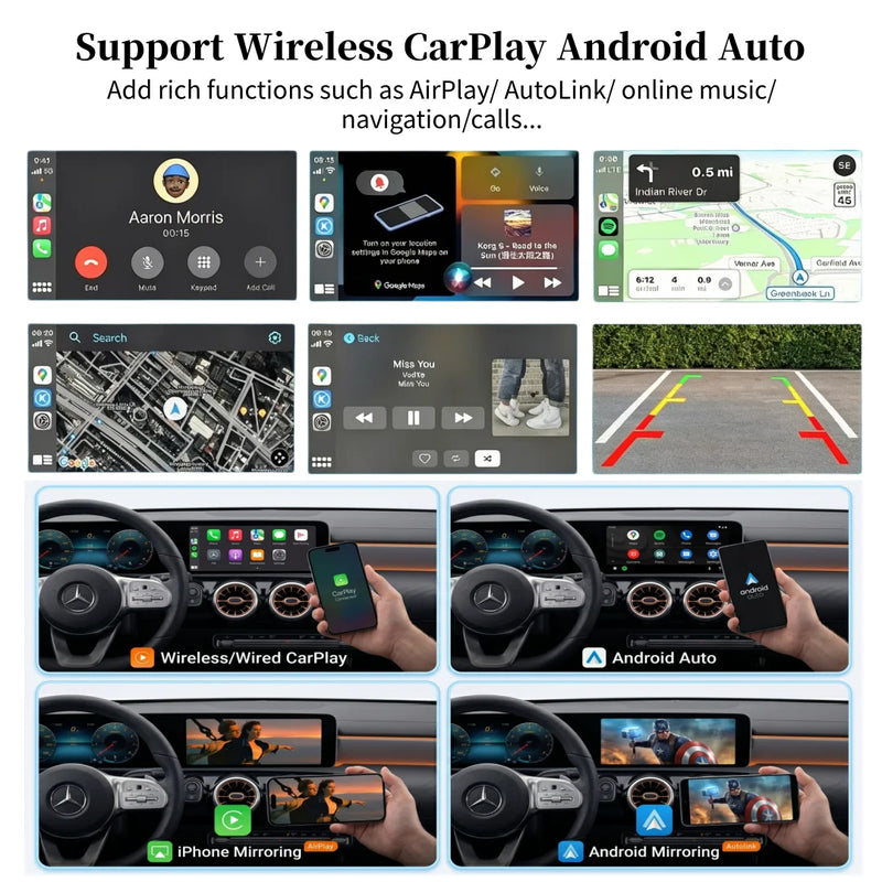 Autoradio CarPlay Sans Fil Mercedes MBUX NTG6.0 - vue arrière - Becquet Voiture