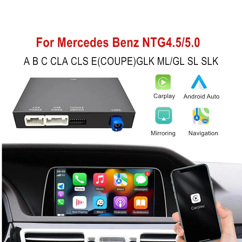 Autoradio CarPlay Sans Fil Mercedes Multi-Châssis - vue de face - Becquet Voiture
