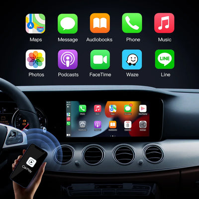 Autoradio CarPlay Sans Fil Mercedes Multi-Châssis - vue de profil - Becquet Voiture