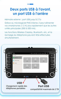 Smart-Autoradio Android Auto Apple CarPlay VW Amarok 2010 2013 - Montagedetail - Becquet Voiture
