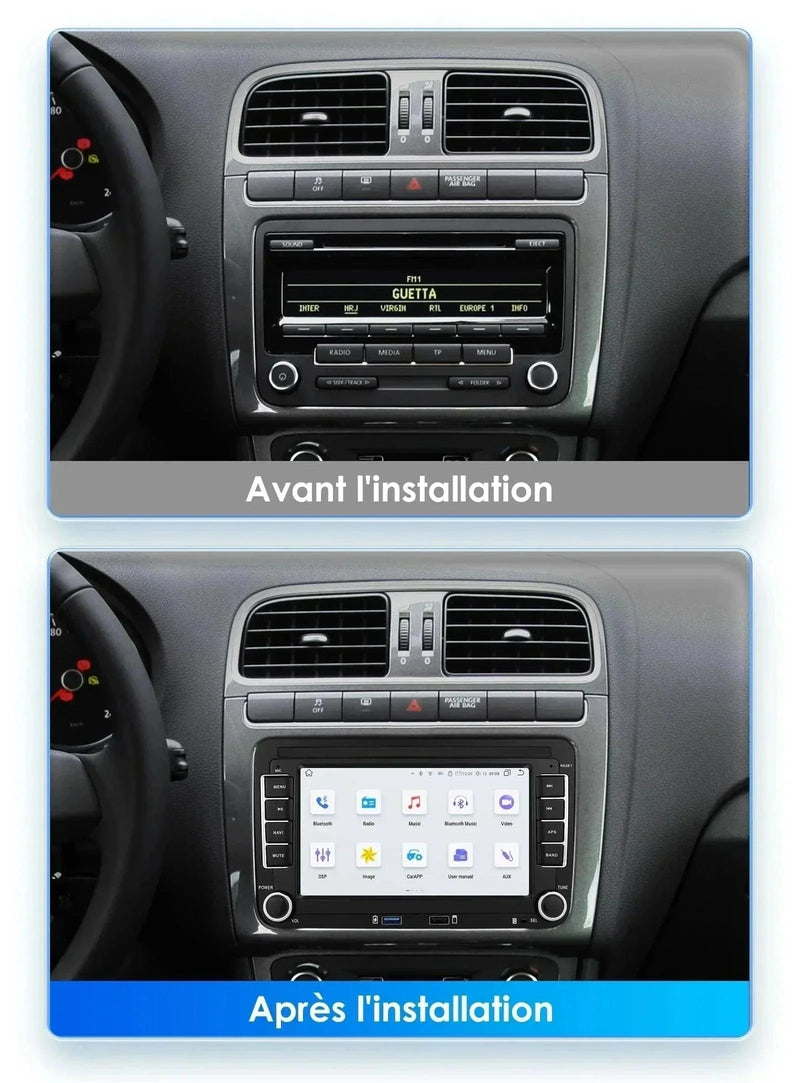 Smart-Autoradio Android Auto Apple CarPlay VW Amarok 2010 2013 - Vorderansicht 2 - Becquet Voiture
