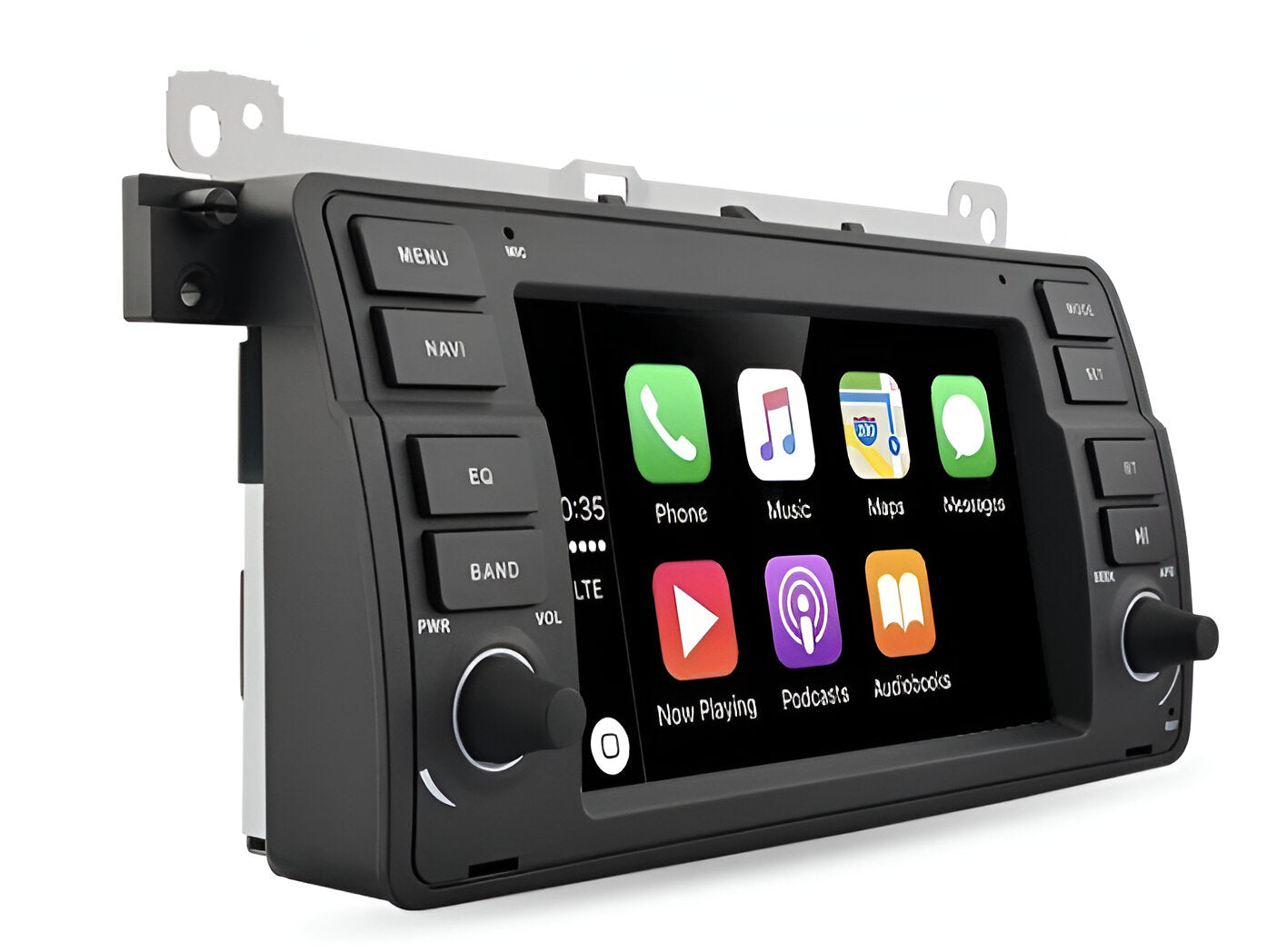 Autoradio Connecté Apple CarPlay Android Auto BMW Série 3 M3 E46 1998-2005 - vue de face - Becquet Voiture