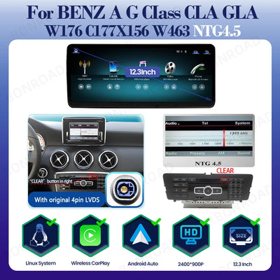 Autoradio Mercedes Classe A W176 CarPlay Android Auto - en situation - Becquet Voiture