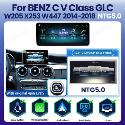 Autoradio Mercedes Classe C W205 GLC 2014-2018 - en situation - Becquet Voiture