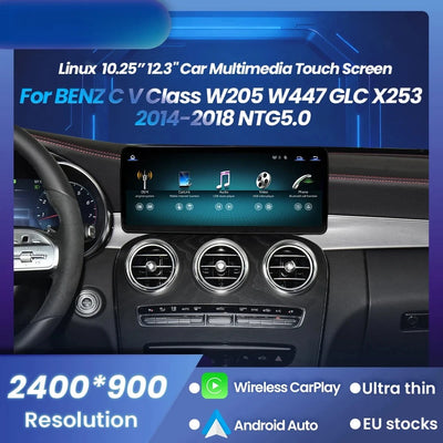 Autoradio Mercedes Classe C W205 GLC 2014-2018 - vue de face - Becquet Voiture