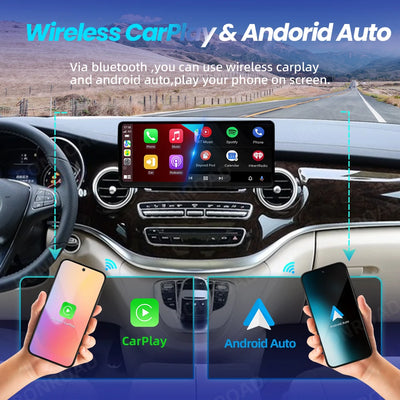Autoradio Mercedes Classe V W447 CarPlay Android Auto - vue arrière - Becquet Voiture