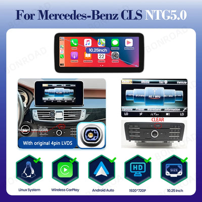 Autoradio Mercedes CLS W218 C218 X218 - vue de dessus - Becquet Voiture