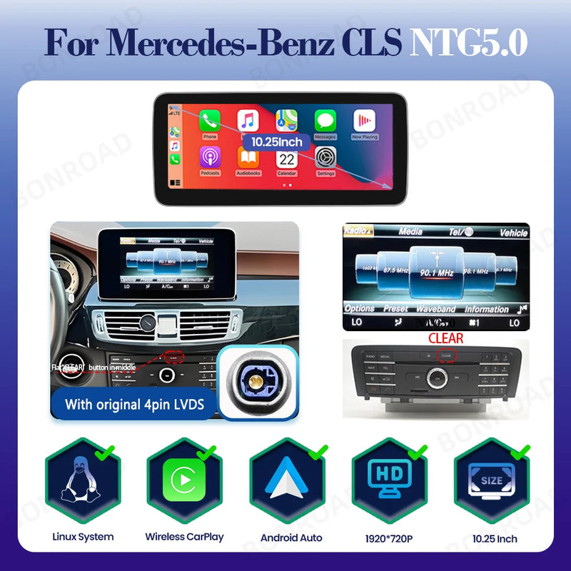Autoradio Mercedes CLS W218 C218 X218 - Draufsicht - Becquet Voiture