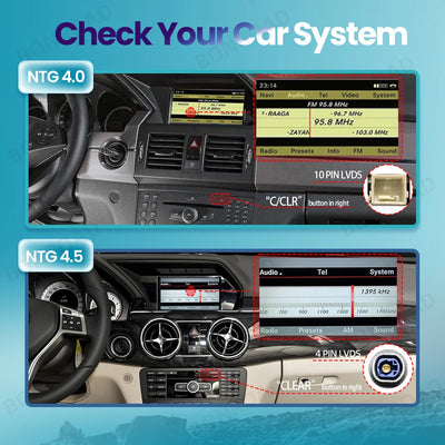 Autoradio Mercedes GLK X204 2008-2015 CarPlay Android Auto - vue arrière - Becquet Voiture