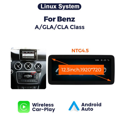 Autoradio Multimédia CarPlay Mercedes Classe A GLA CLA - détail du montage - Becquet Voiture