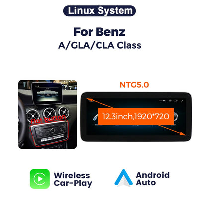 Autoradio Multimédia CarPlay Mercedes Classe A GLA CLA - vue de dessus - Becquet Voiture