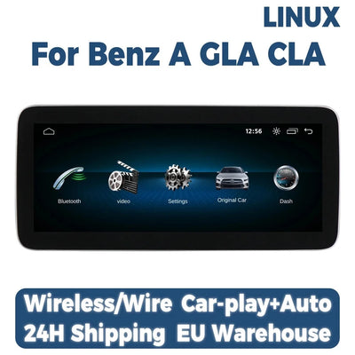 Autoradio Multimédia CarPlay Mercedes Classe A GLA CLA - vue de face - Becquet Voiture