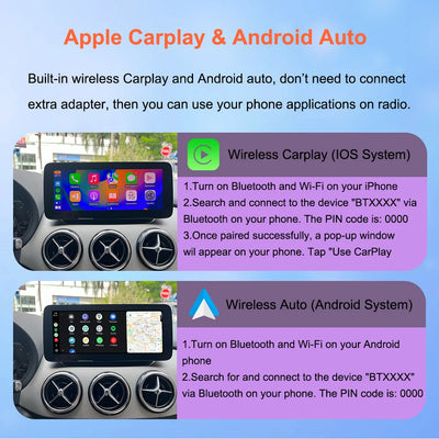 Autoradio Tactile 10,25 Pouces CarPlay Mercedes Classe B - installé sur véhicule - Becquet Voiture