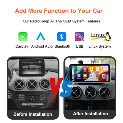 Autoradio Tactile 10,25 Pouces CarPlay Mercedes Classe B - vue arrière - Becquet Voiture