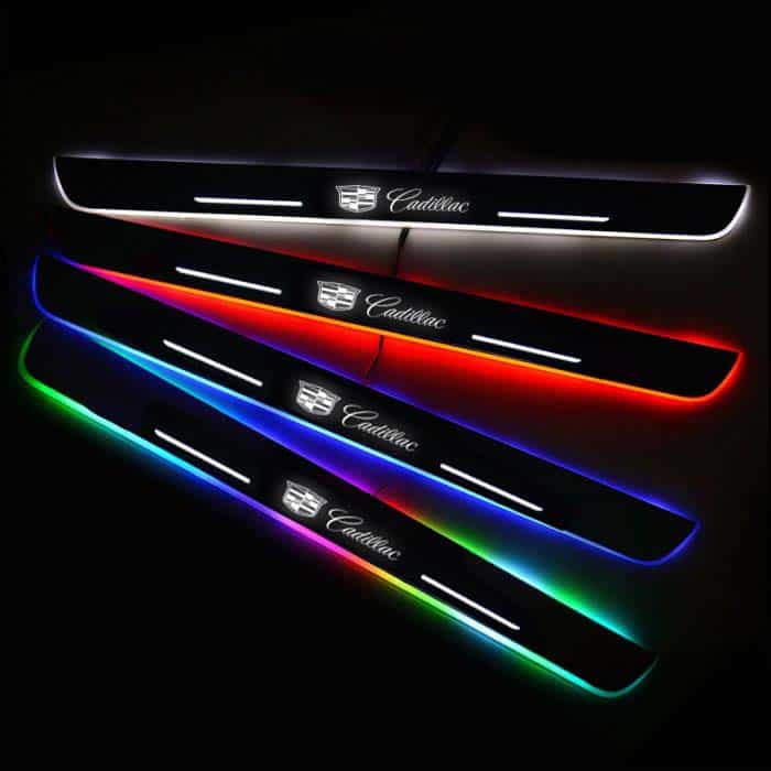 Seuils de Porte LED Cadillac 7 Couleurs Magnétiques