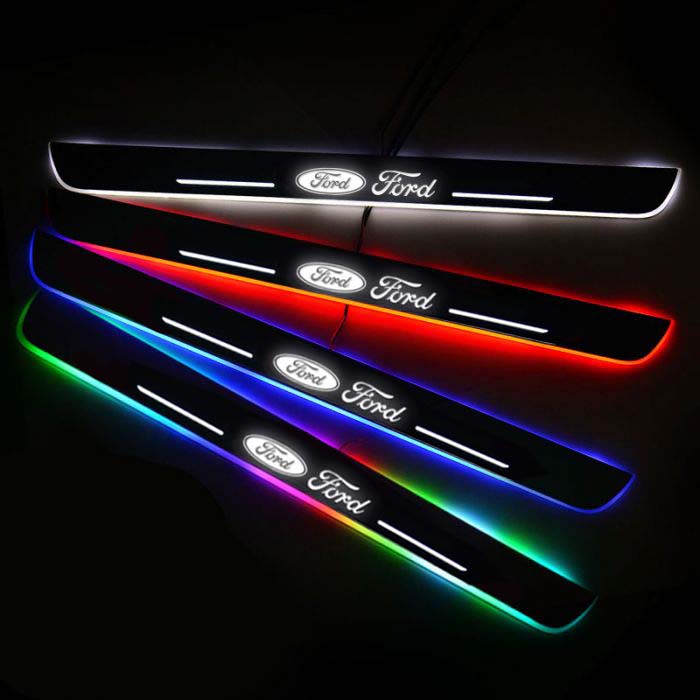 Seuils de Porte Ford à LED changeant 7 couleurs, aimantés