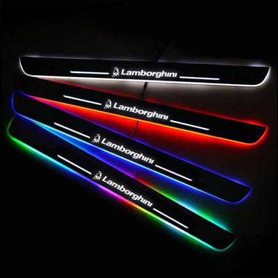 Seuils de porte LED Lamborghini 7 couleurs aimantés étanches IP67