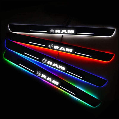 Seuils Porte LED Dodge RAM 7 Couleurs Sans Fil Aimanté