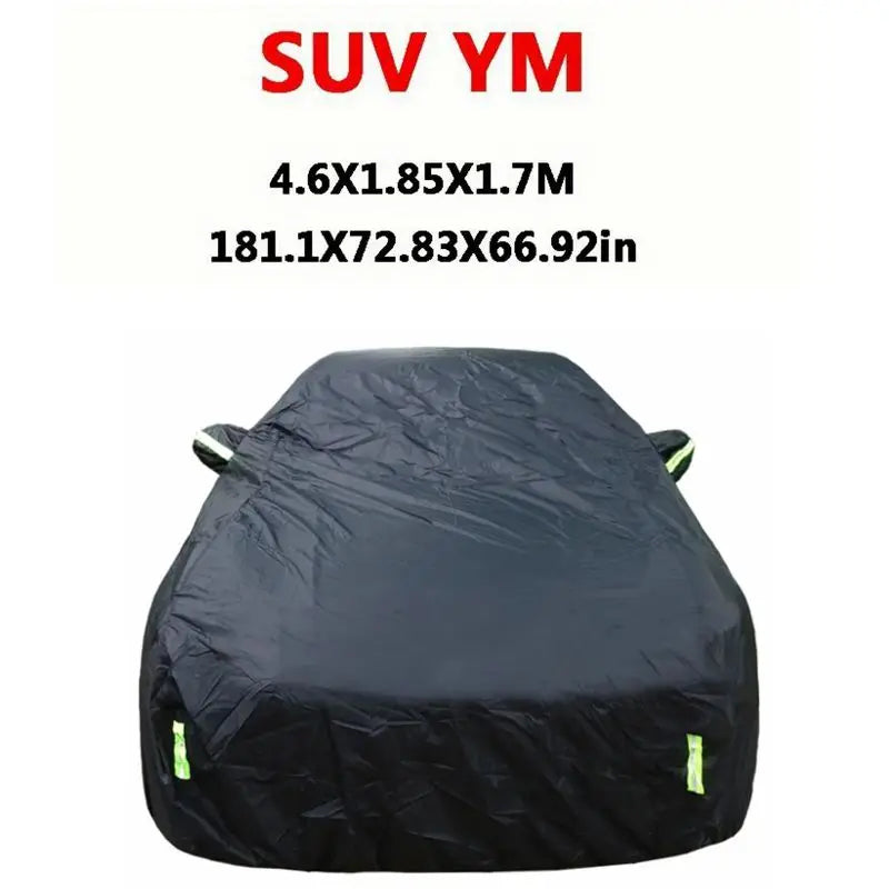 Bâche de Protection Voiture Universelle SUV Berline Noire Anti-UV - vue de face 2 - Becquet Voiture