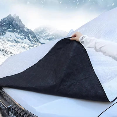 Bâche Pare-Brise Anti-Neige Voiture Hiver Universelle - installé sur véhicule - Becquet Voiture
