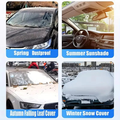 Bâche Pare-Brise Anti-Neige Voiture Hiver Universelle - vue de trois-quarts - Becquet Voiture
